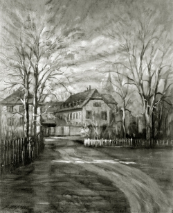 Auf der Insel - Fotoplatte,, Ölgemälde, 1942