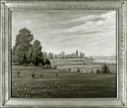 Landschaft - Fotoplatte, Ölgemälde, 1942
