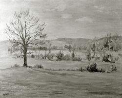 Landschaft - Fotoplatte, Ölgemälde