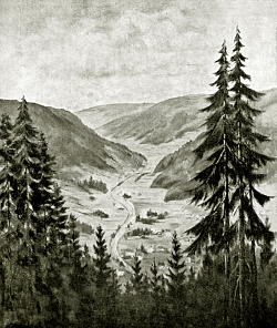 Sommerberg ins Enztal - Fotoplatte, Ölgemälde