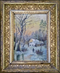 Winterlandschaft - Ölgemälde