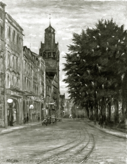 Alt Pforzheim - Fotoplatte, Ölgemälde, 1939