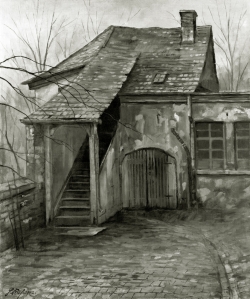 Alt Pforzheim - Fotoplatte, Ölgemälde, 1942