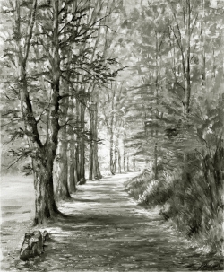 Am Davosweg - Fotoplatte, Ölgemälde, 1944