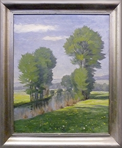 Am Wasser Enztal bei Eutingen - Ölgemälde, 39cm x 49cm