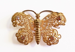 Anhänger Schmetterling, vergoldet mit 4 Zirkonia