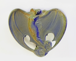 Jugendstil-Gürtelschnalle, Zink, emailliert