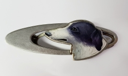 Haarspange, Metall, Emaillmalerei - Hundemotiv