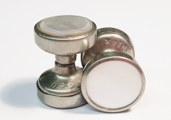 Manschettenknöpfe, Metall, Perlmutt, gestempelt D.R.P. RIAX