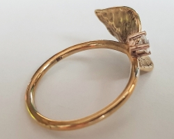 Musterring, 585er Goldstempel, Diamant in Platin gefasst