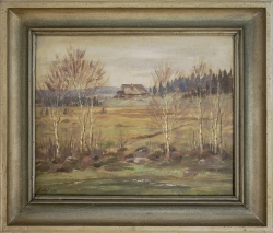 Frühlingsstimmung bei Schönwald - Ölgemälde, 1943, in Privatbesitz