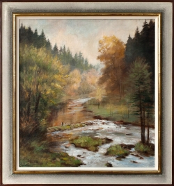 Im Würmtal - Ölgemälde, 69 x 74 cm (Maß incl. Rahmen), um 1958
