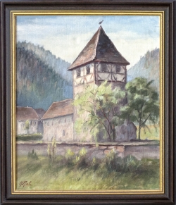 Kirche in Kentheim - Ölgemälde, 38 x 46 cm
