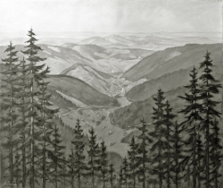 Landschaft - Fotoplatte, Ölgemälde