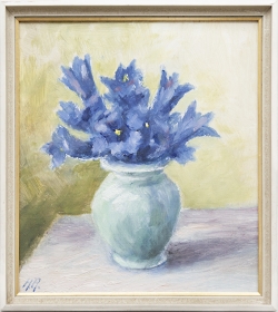 Blumenstillleben, Ölgemälde, 16,5 x 18,5 cm