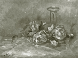 Stillleben - Fotoplatte, Ölgemälde, 1945