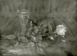 Stillleben - Fotoplatte, Ölgemälde, 1945