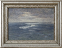 Überfahrt n die USA, trüb Wetter, 39 x 31 cm (Maß incl. Rahmen), ca. 1954auf See - Ölgemälde