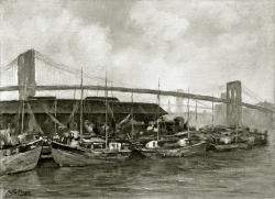 New York - Fotoplatte,  Ölgemälde, 1950