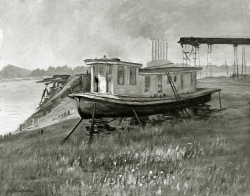 Barkasse - Fotoplatte, Ölgemälde, 1949